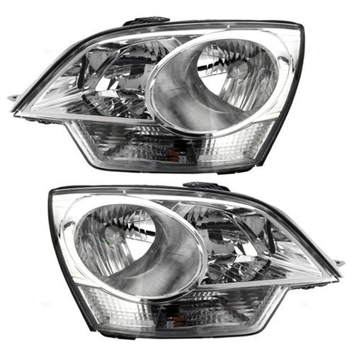 New pair set headlight headlamp lens housing assembly dot saturn vue & hybrid