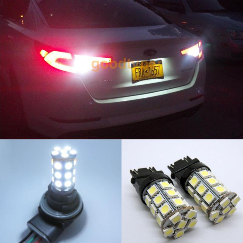 2x white car auto 27smd led back up reverse light bulb lamp t25 3156 3155 3156a