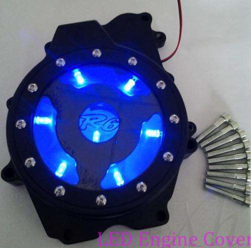 Custom led see through engine stator cover for yamaha yzf r6 2003-2006 03-09 r6s