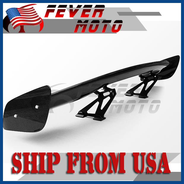 Us universal gt jdm real rear tail carbon fiber trunk spoiler wing plate sport