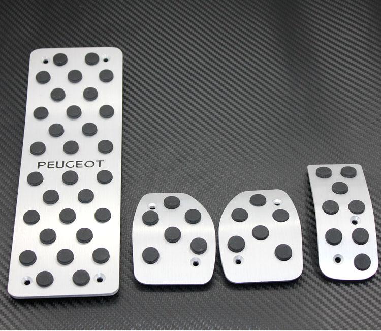 Aluminum foot rest fuel brake mt pedals pad/pads fit peugeot 307 308 407 408 508