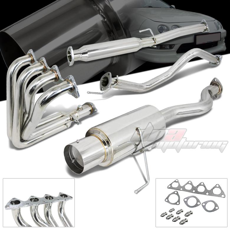 94-01 acura integra gsr/type-r dc2 4.5" tip catback cat back+4-1 header exhaust