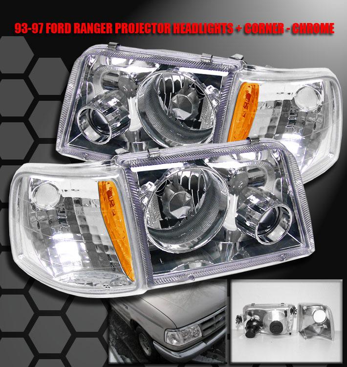 1993-1997 ford ranger pickup projector head lights +corner signal 1994 1995 1996