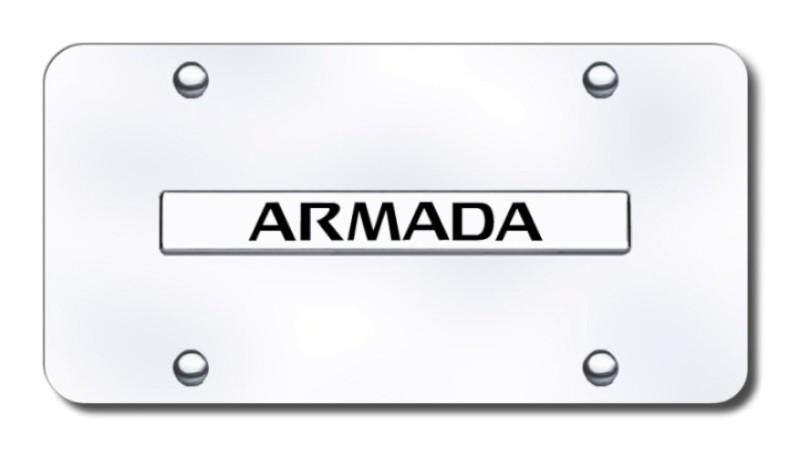 Nissan armada name chrome on chrome license plate made in usa genuine