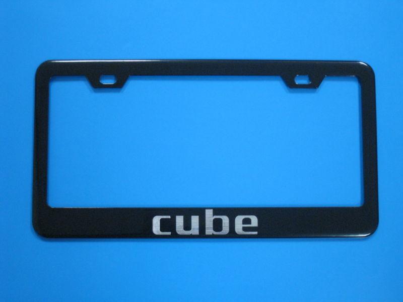 Nissan "cube" black license frame 1pc