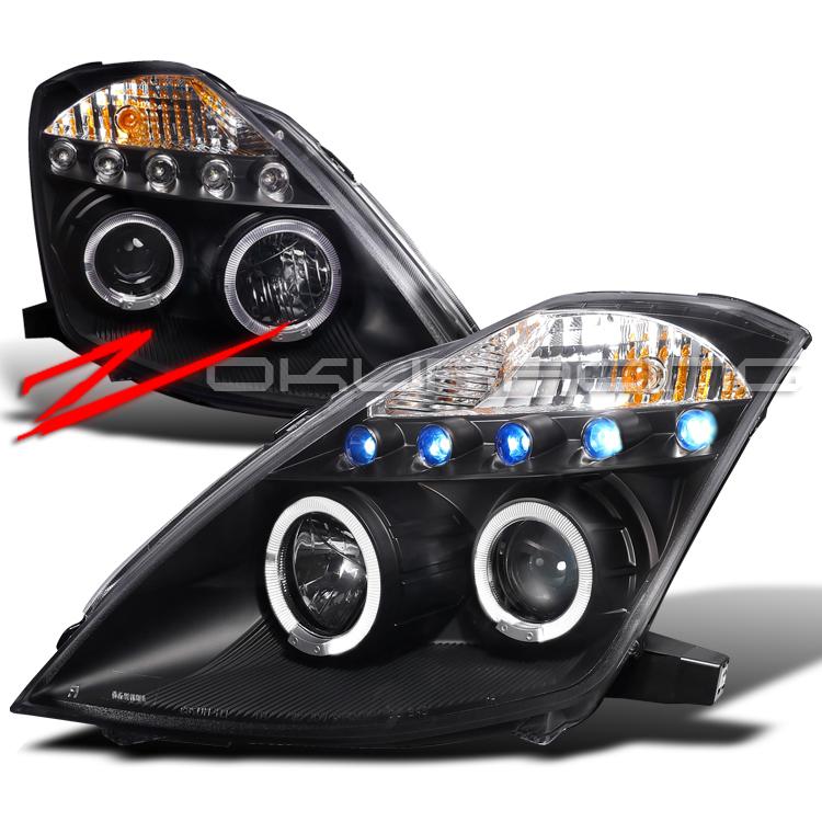 03-05 nissan 350z led projector head lights jdm black