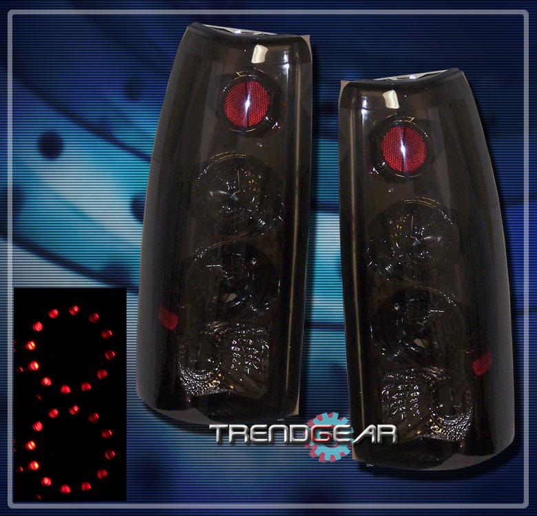 88-99 chevy c/k c10 pickup silverado blazer suburban tahoe led tail lights smoke