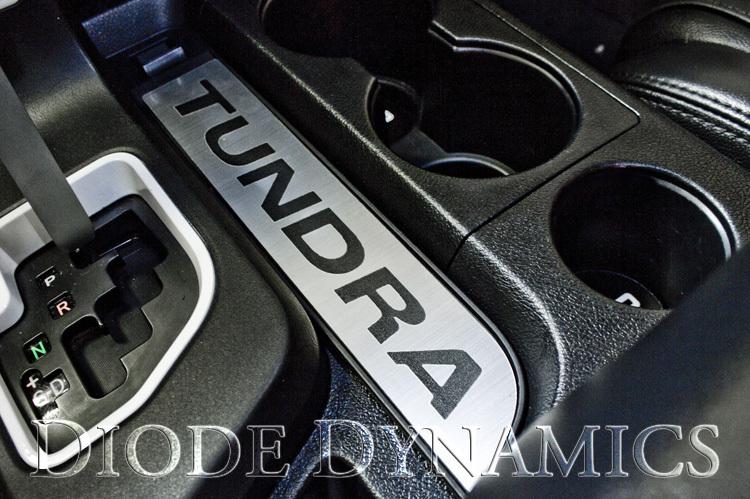 2007-2013 toyota tundra - aluminum/black console accent plate - tundra