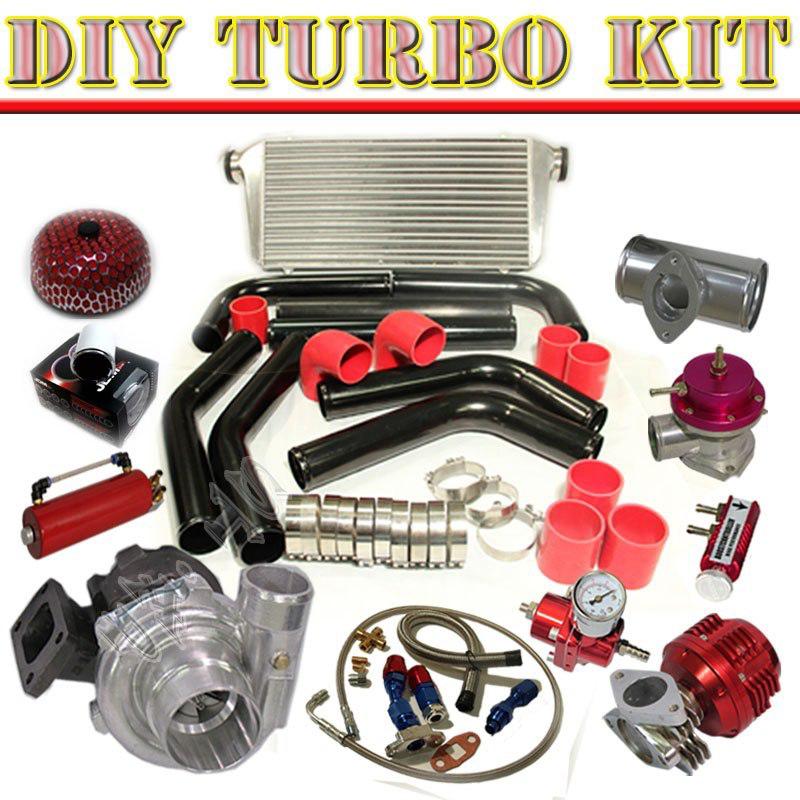 Diy t3/t4 turbo+31" intercooler+2.5"  piping kit+52mm gauge+bov type-s blk/red