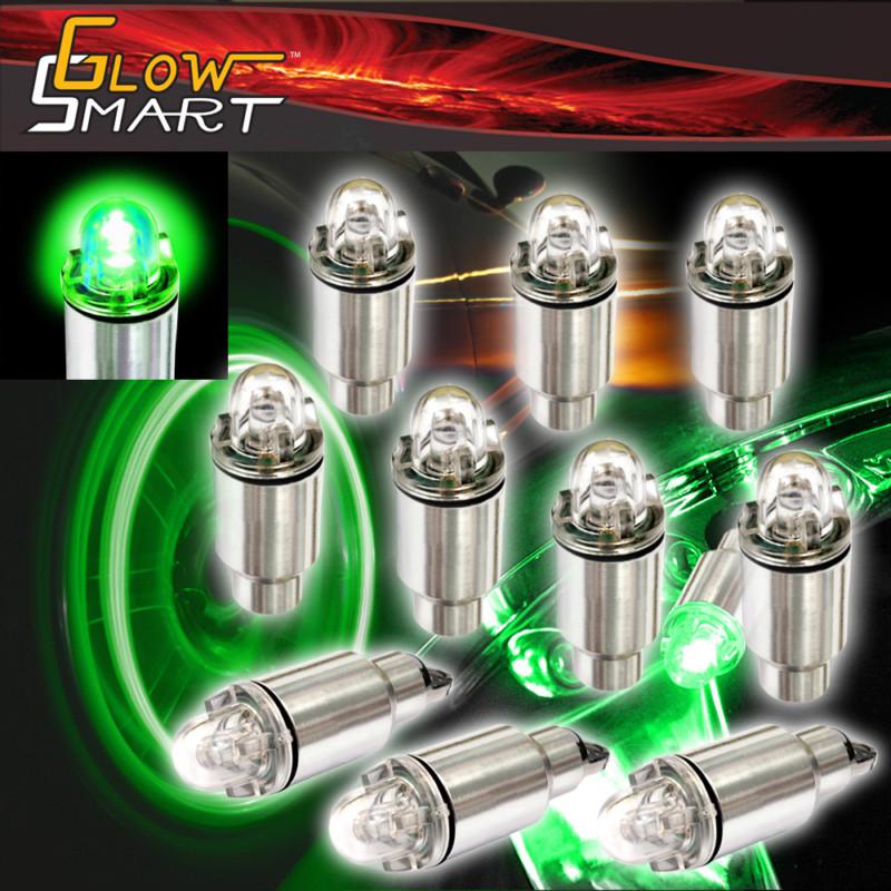 10 x bike car tyre wheel valve cap led tire light gr