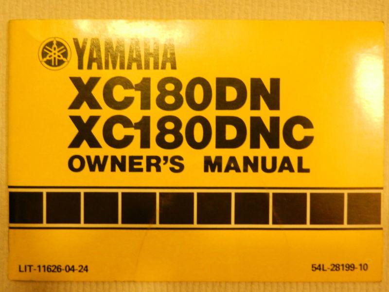 Owner's manual – 1985 xc180 riva (xc180dn xc180dnc) – yamaha – lit-11626-04-24