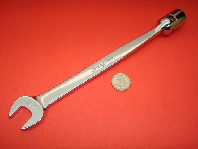 Snap on tools 11/16 inch flex head / open end combination wrench part # fho22 