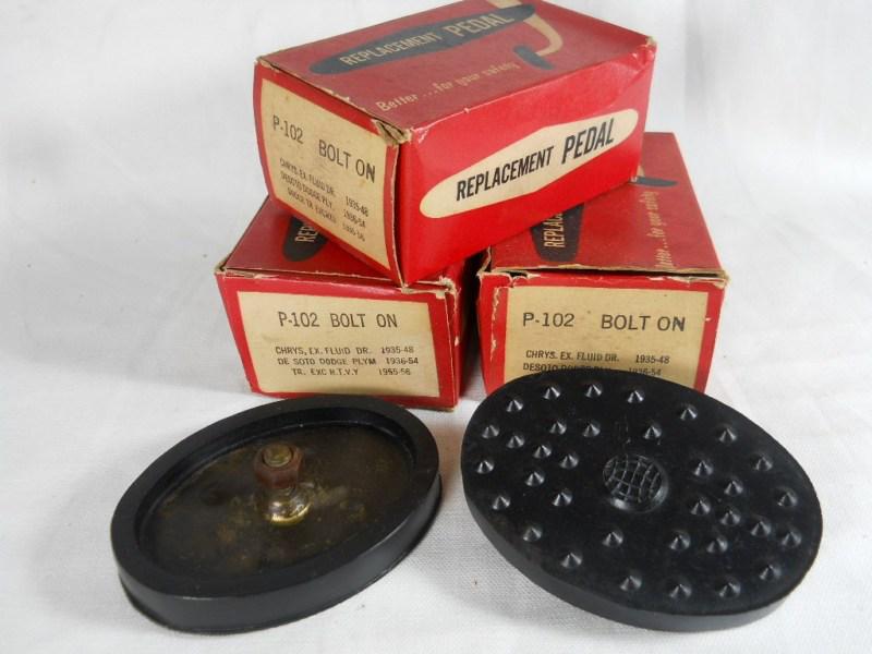 Vintage nos replacement pedal pad set ~ 1935-1956 chrysler dodge plymouth mopar