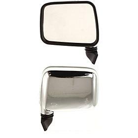 Chrome manual side view door mirror assembly pair set driver+passenger