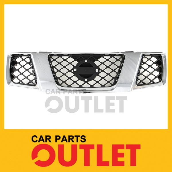 05-07 nissan pathfinder replacement grille le xe se new chrome frame black mesh