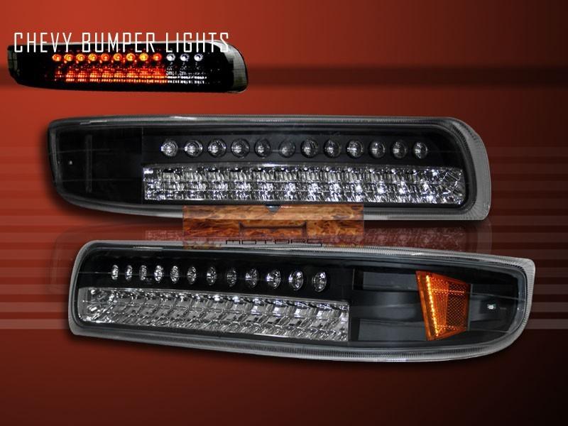 00-06 suburban tahoe 1999-2002 silverado led bumper lights black