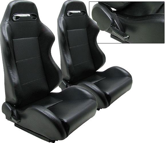 1 pair black leather racing seats for all ford new **