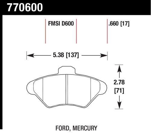 Hawk performance 770600 premium oes; disc brake pads 93-97 cougar thunderbird