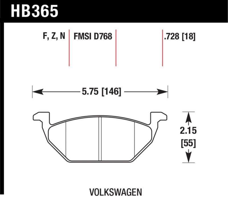 Hawk performance hb365f.728 disc brake pad