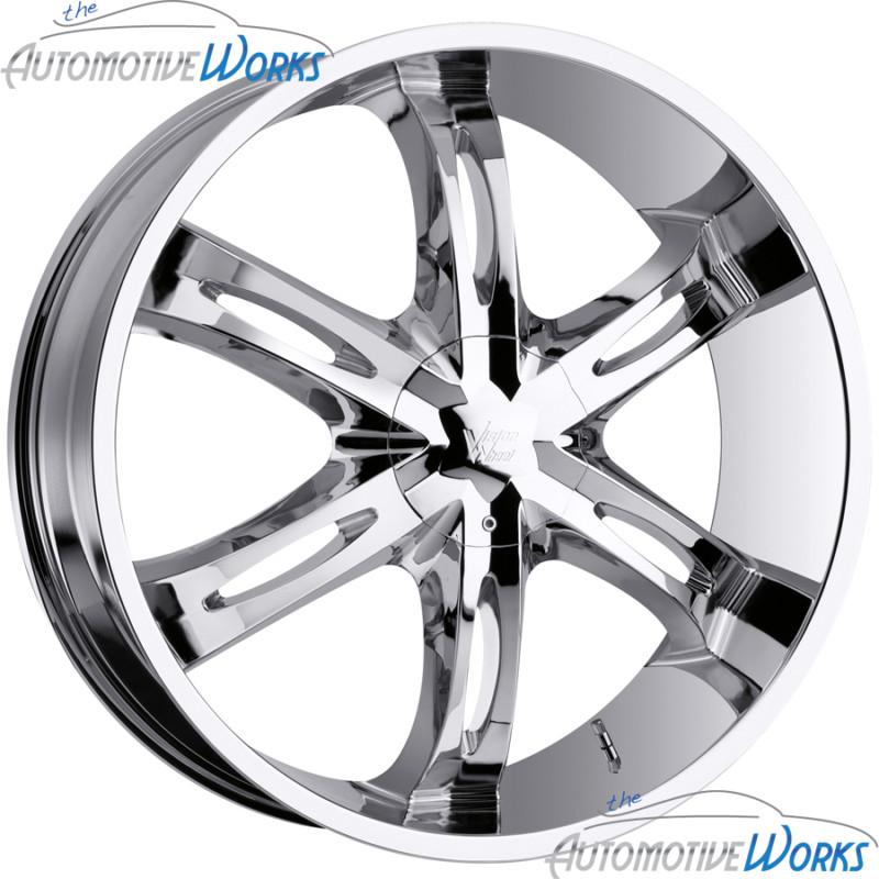 1 - 24x9.5 vision hollywood 6 5x115 5x120 +8mm chrome wheel rim inch 24"