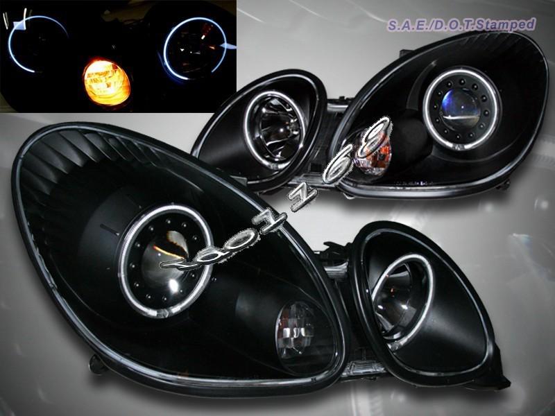 1998-2005 lexus gs300/400/430 twin halo jdm black projector headlights ccfl 