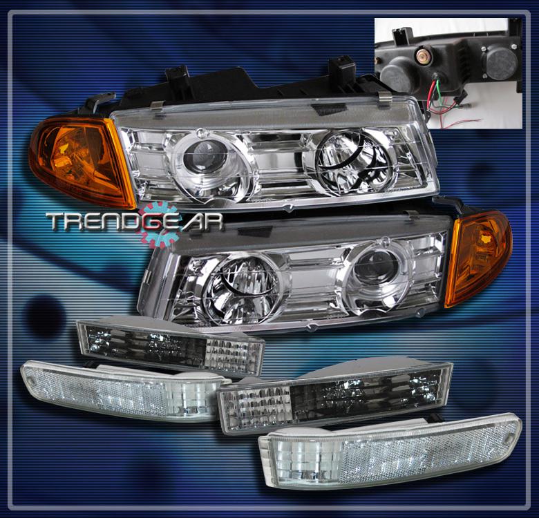 92-96 honda prelude halo jdm projector head lights+corner+bumper signal 93 94 95