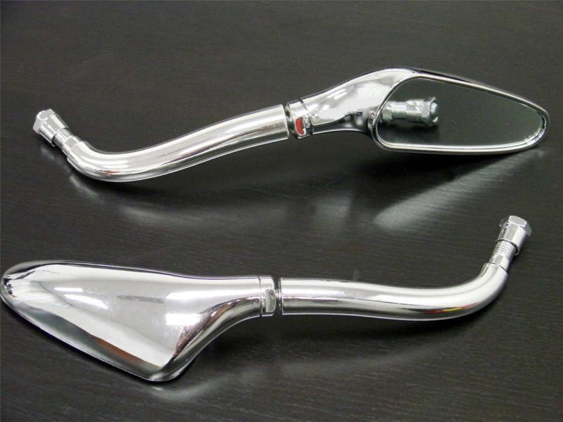 Chrome mini mirrors for harley kawasaki zx vn yamaha v-star r1 sportbike cruiser