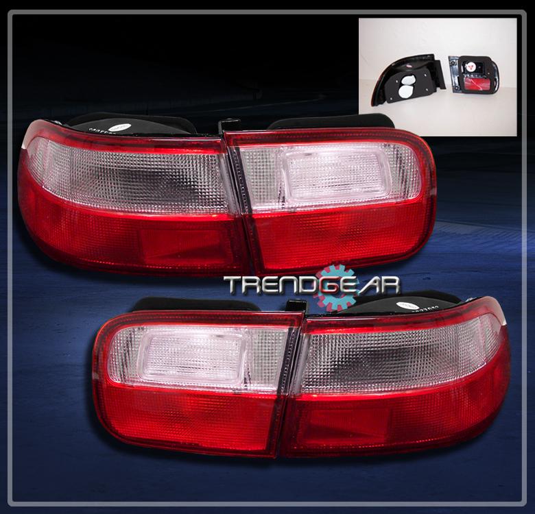 92-95 honda civic 2/4dr altezza brake tail lights red/clear 93 94 sedan/coupe ex