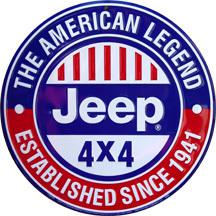 Jeep the american legend established 1941 red white blue metal nostalgic sign