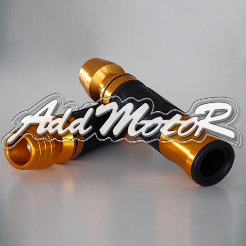 Motorcycle aluminum handlebar rubber gel hand grips cnc bar black golden lg84