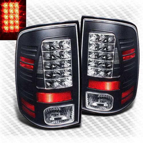 2009-2013 dodge ram led black tail lights lamps rear brake pair taillights set