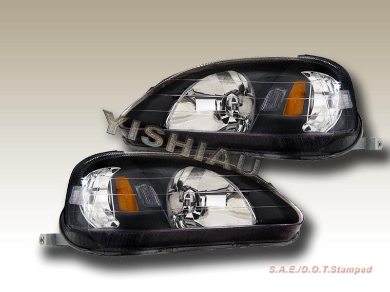 1999-2000 honda civic headlights jdm black 2/3/4 doors new