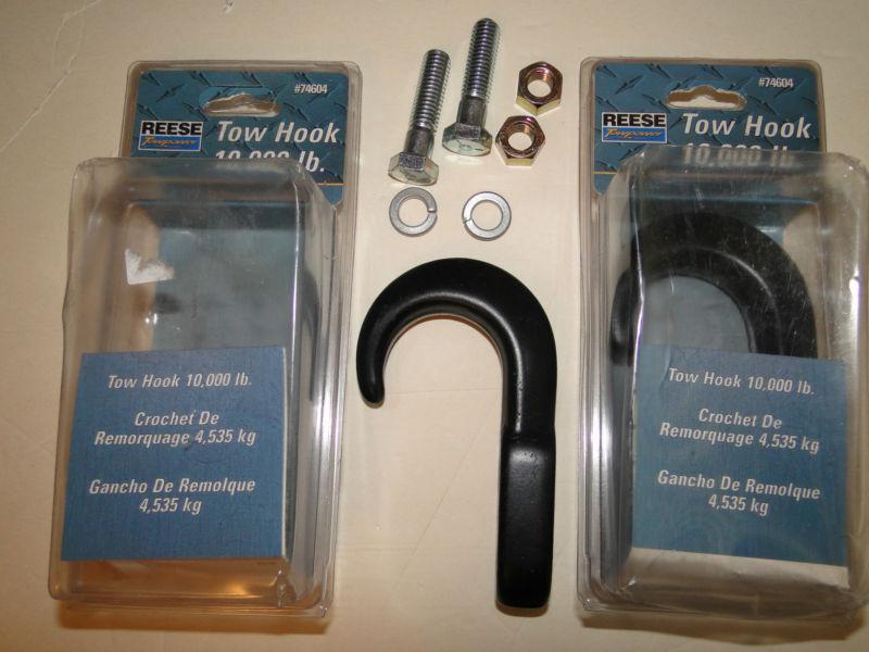 Reese towpower tow hook black 10000# tow hooks #74604 new in box 2 hooks