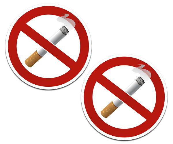 No smoking sign decal set 4"x4" smoke free business vinyl window sticker zu1