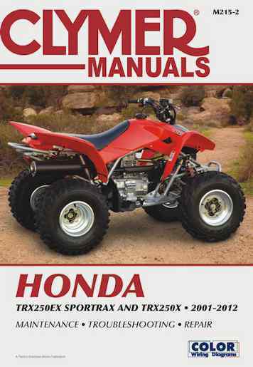 Honda trx250x ex sportrax atv repair shop manual 2001 2002 2003 2004 2005 2006