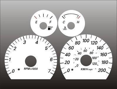 2004-2005 ford taurus sable metric kph kmh instrument cluster white face gauges