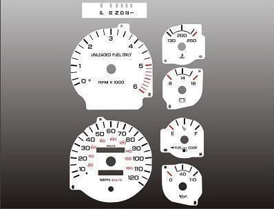 1994-1997 dodge ram gas instrument cluster white face gauges 94-97