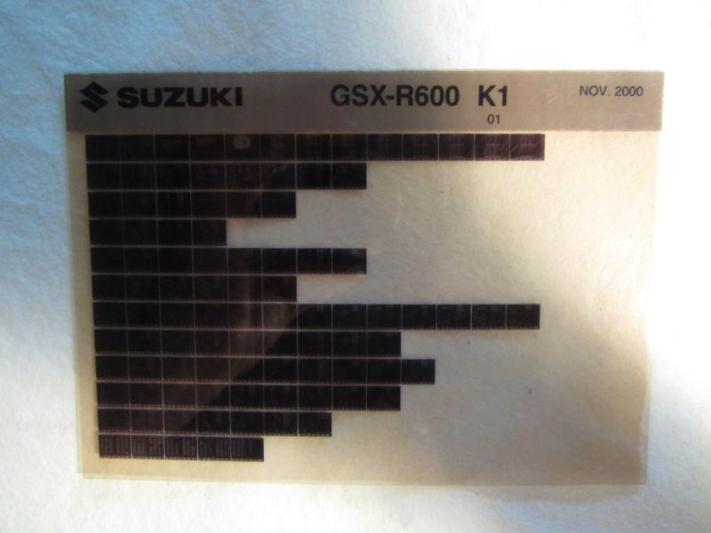 2001 suzuki motorcycle gsx r600 k1 microfiche parts catalog r 600  