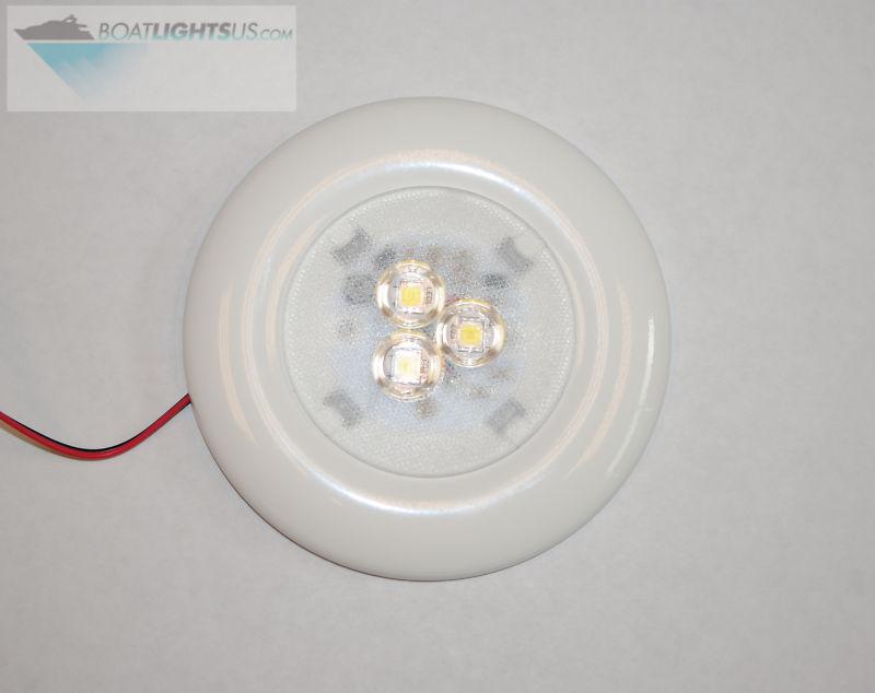 3-led lighting puck 12 volt, aluminum housing, marine, rv, soft white