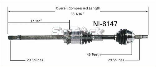 Surtrack perf axles ni-8147 cv half-shaft assembly-new cv axle shaft