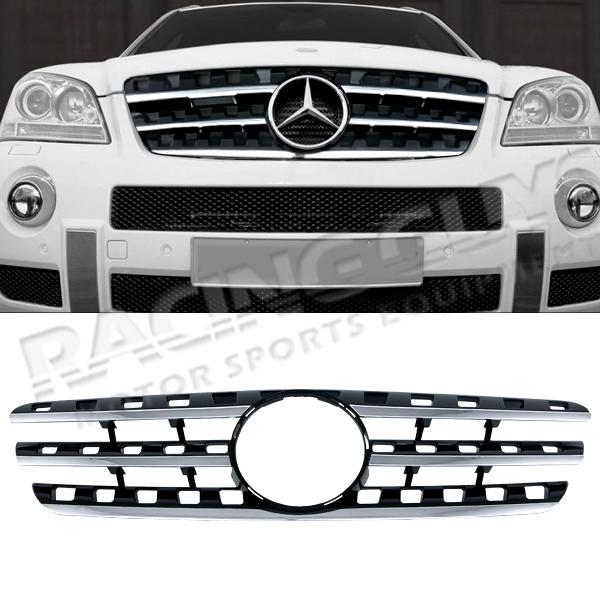 1998-2005 mercedes benz ml320 430 500 55 amg grille upper front black/chrome new