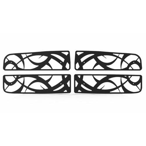 Dodge ram 03-05 bar-style tribal black powdercoat grill insert trim cover