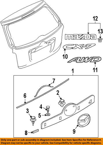 Mazda oem eg2150810f88 lift gate-finish molding