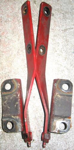86-91 mazda rx7 rx-7 & convertible hood hinges-factory red paint  clean & tight!