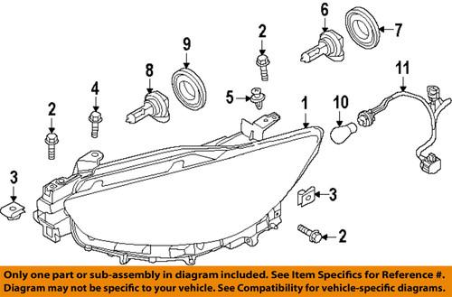 Mazda oem kd3151041d headlight-headlamp assembly