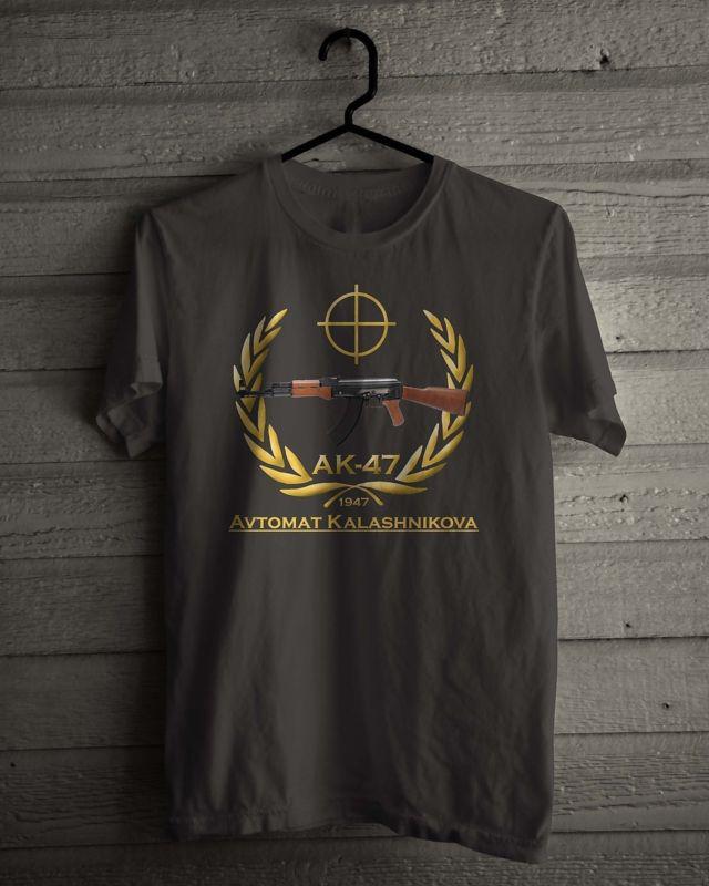 New ak47 popular rifle charcoal tshirt hot item size s-5xl good quality