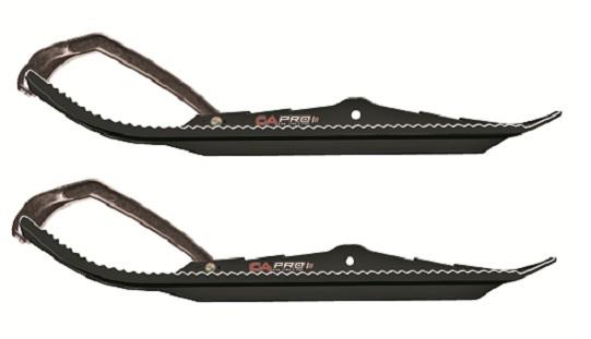 Pair of white c&a pro boondocking xtreme 7 1/4 snowmobile skis w/black c&a loops