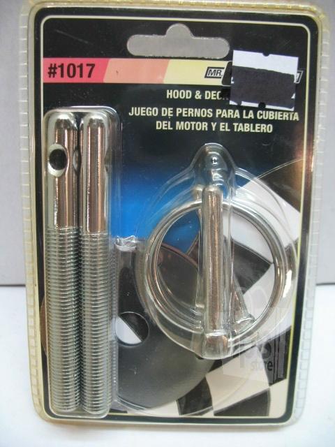 Mr. gasket co. 1017 hood and deck pin set 4in x 7/16in chrome plated new