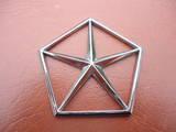 Vintage chrome chrysler dodge pentastar 3 7/8 inch emblem no pins