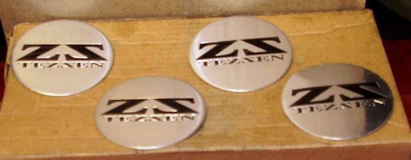 Tezzen wheels custom wheel center emblems silver/black caps set of 4